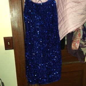 Blue sequence Short Dress